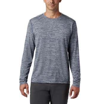Columbia Muške Majice S Kapuljačom - Deschutes Runner Long Sleeve Tall Tamno Plave | OEJR-96730